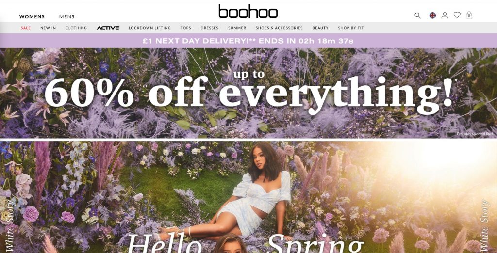 boohoo eCommerce site