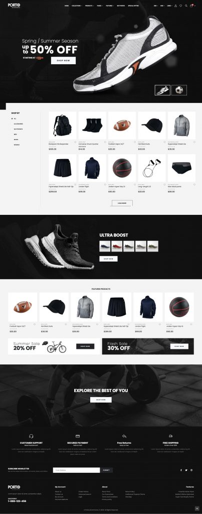 Porto is one of the best-selling Shopify eCommerce website templates