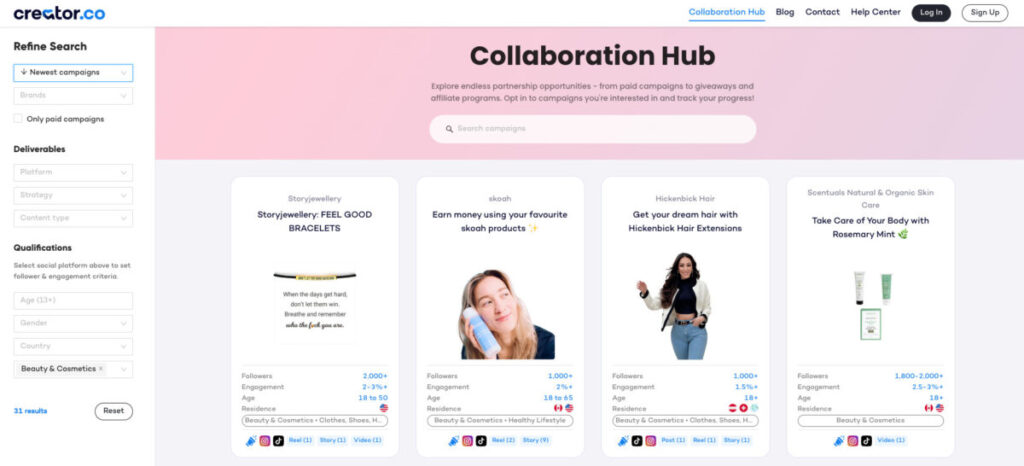 Creator.co collaboration hub