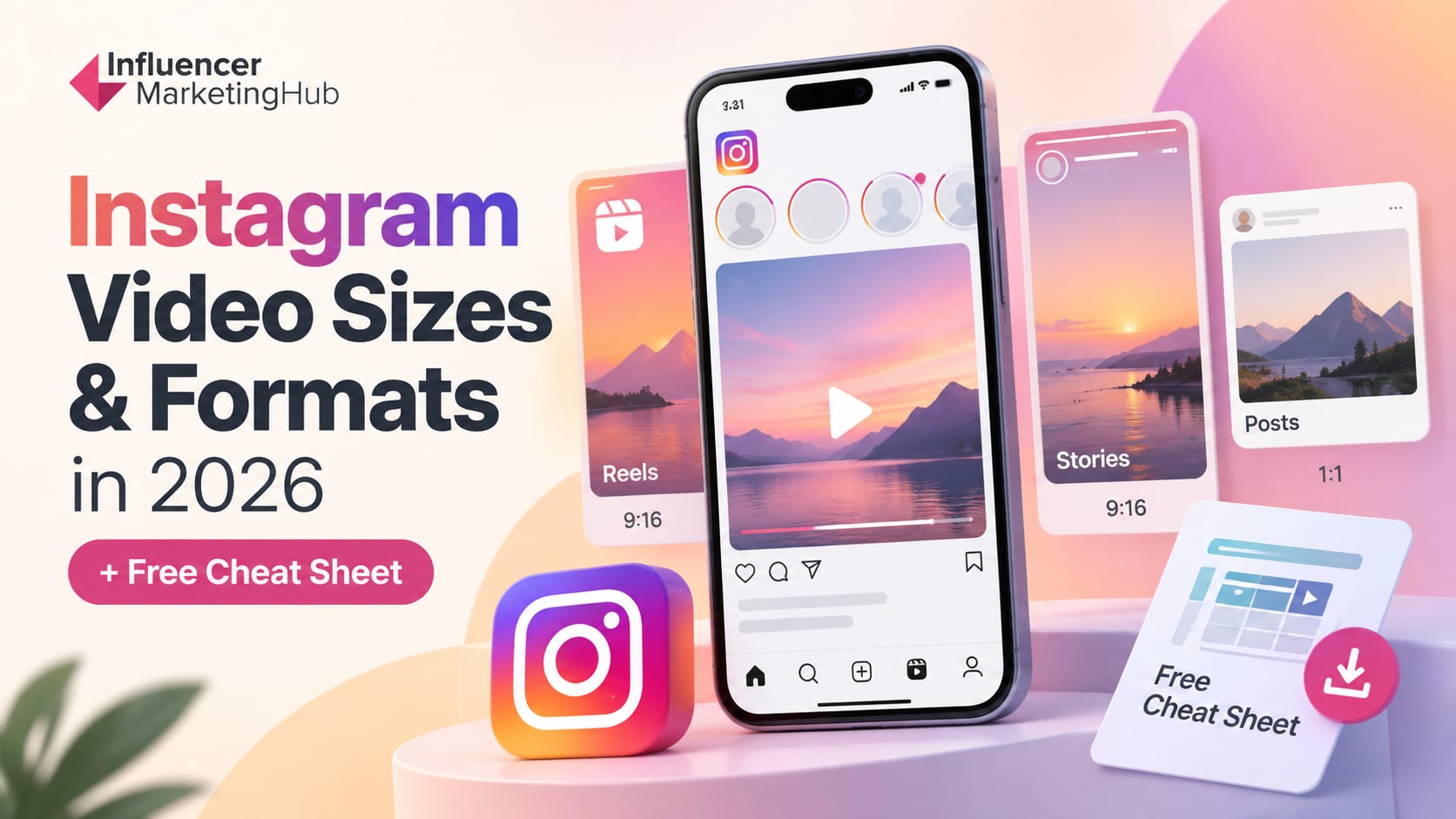 Instagram Video Sizes & Formats in 2026 (Reels, Stories & Posts) + Free Cheat Sheet