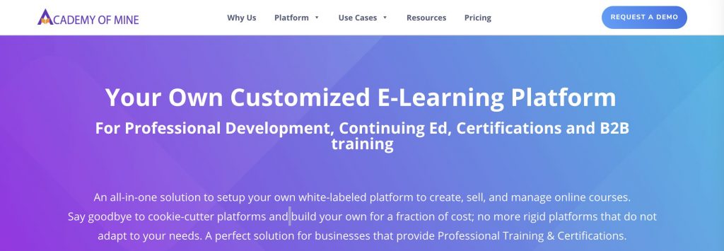 acadamy of mine e-learning platform