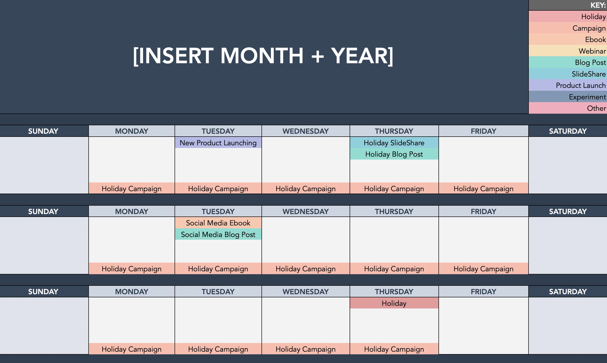 Top Free Content Calendar Templates To Use In And Beyond