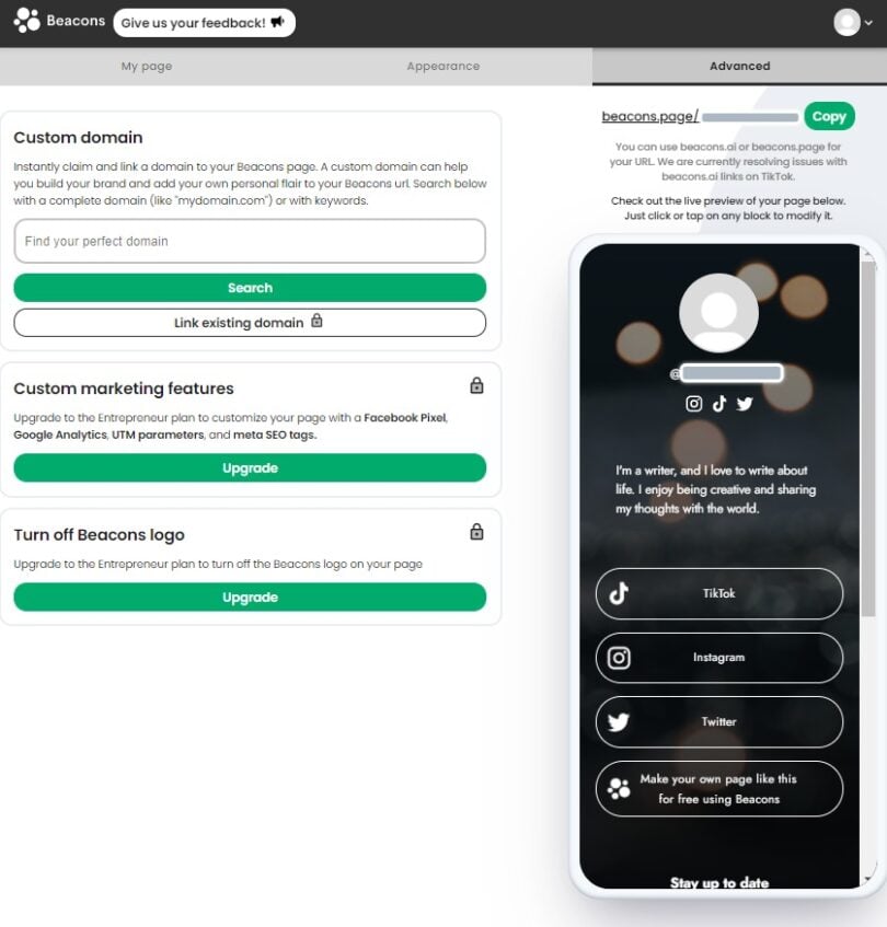 Beacons Review Pricing, Features and Reviews l Creator Economy Tools