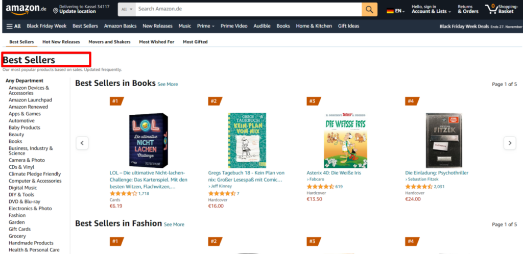 Amazon best sellers