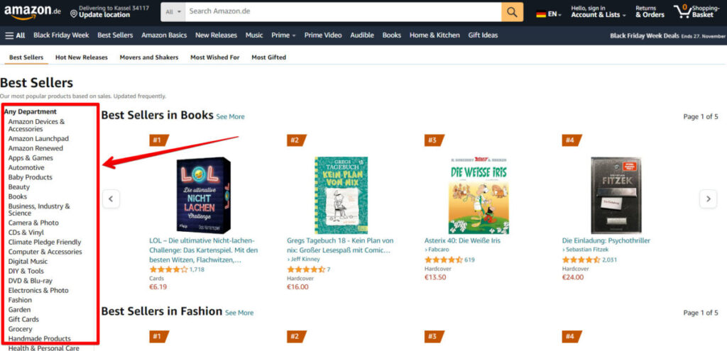 Amazon best sellers by specific niche
