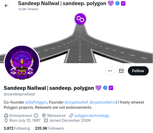 Sandeep Nailwal crypto influencer