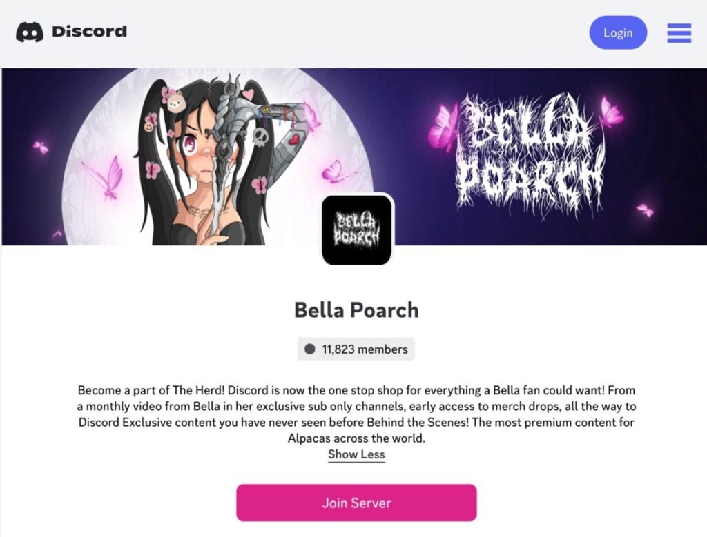 Bella Poarch Discord