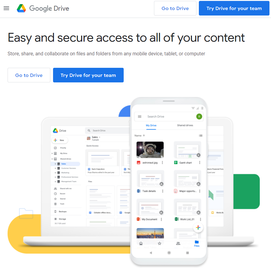 Google Drive share files and folders