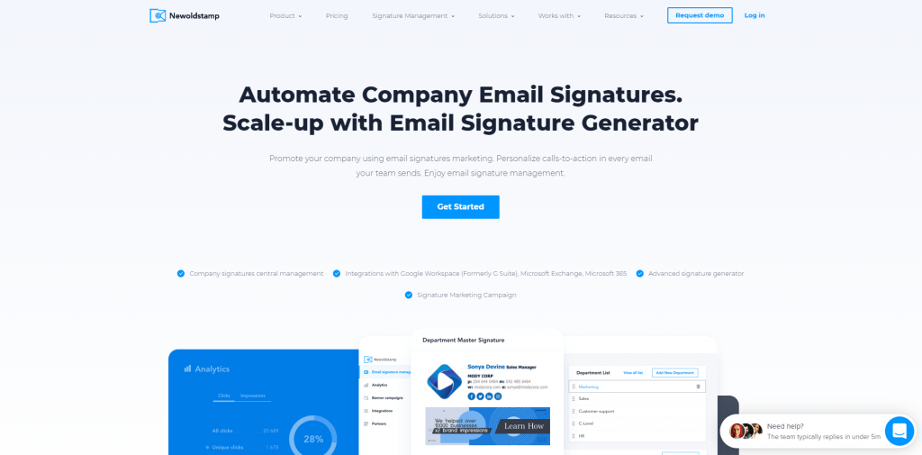 Email signature marketing solution