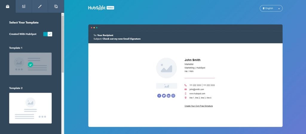 free email signature template generator by hubspot