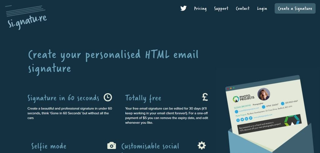 Si.gnatu.re  easy-to-use email signature generator