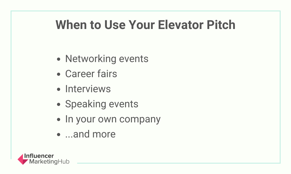 tailor the pitch to the specific situation or setting