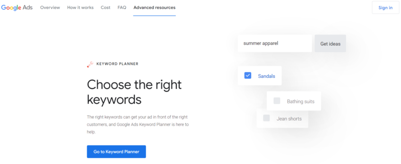 Google Keyword Planner