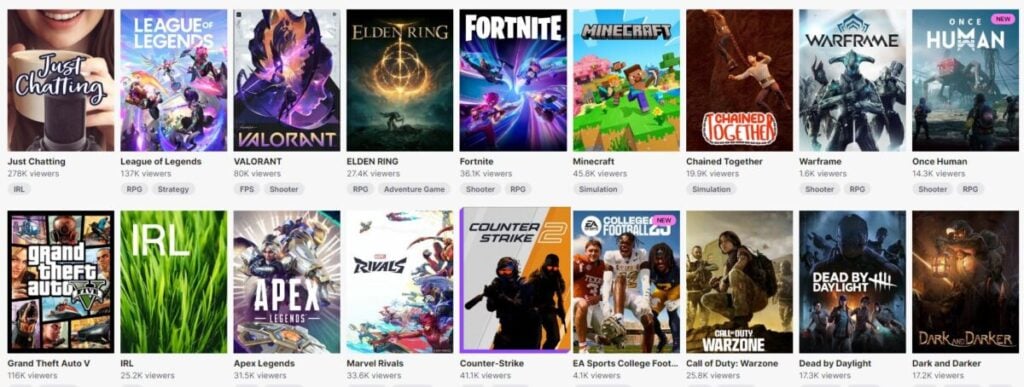 How to get more twitch viewers - most popular games