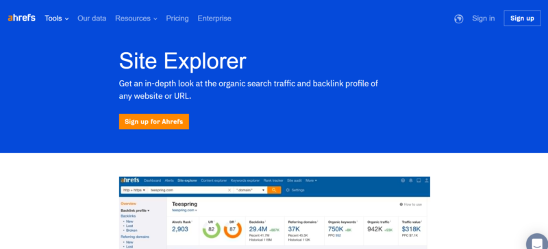 Ahrefs Site Explorer