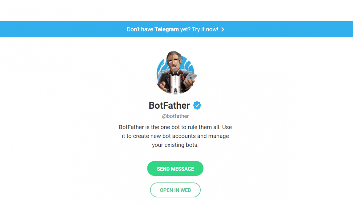 Создание бота telegram botfather