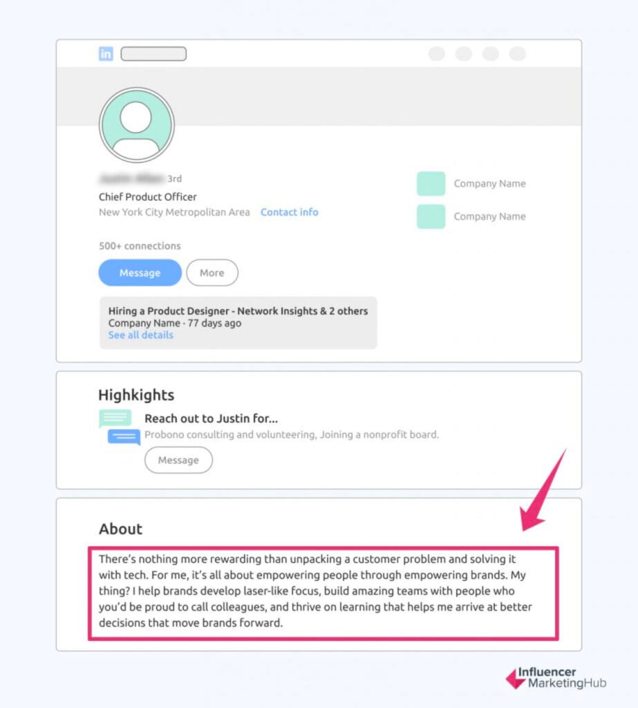 LinkedIn About section