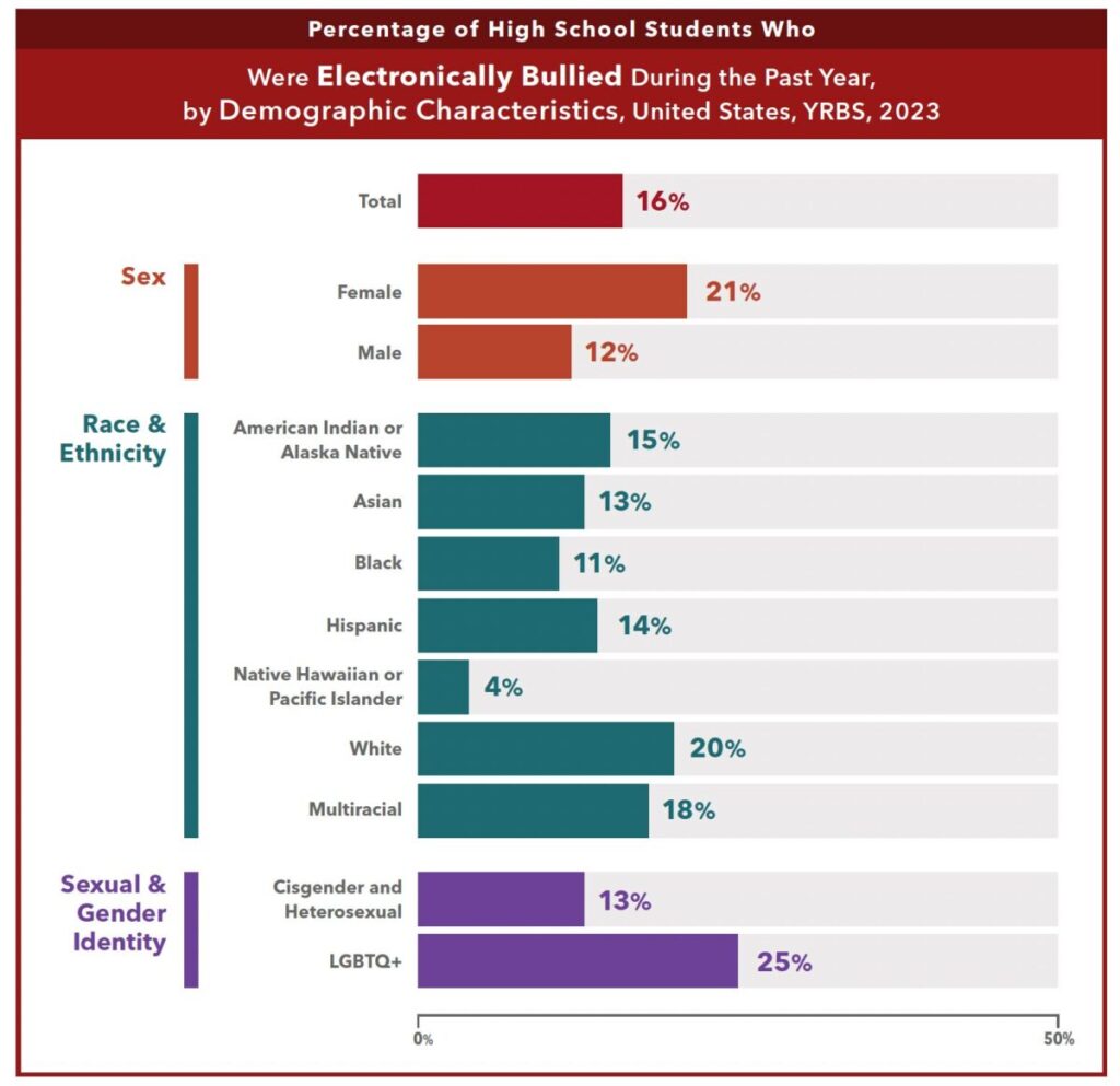 Electronically bullied demographic characteristics