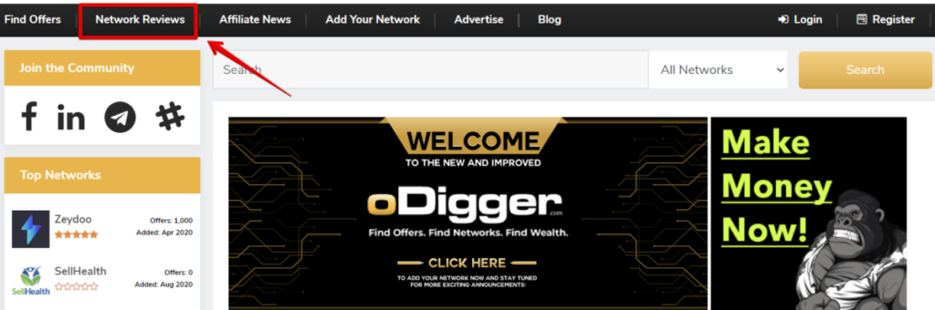 CPA network reviews oDigger