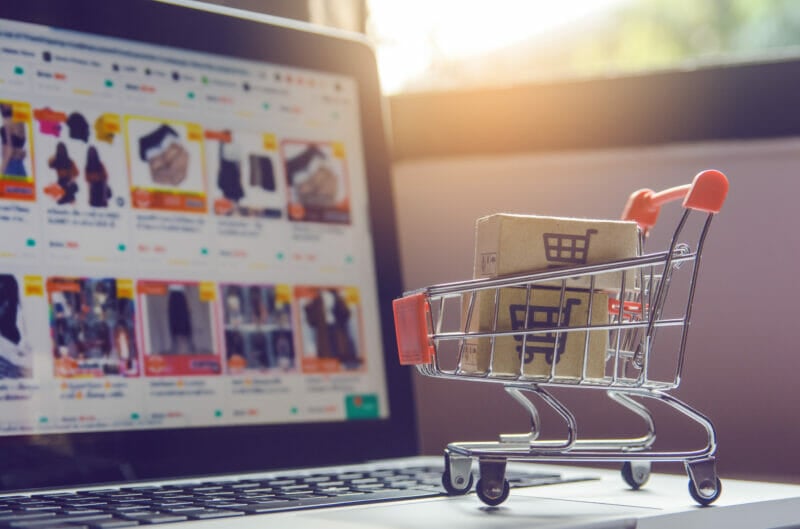 Shopping online concept stock image