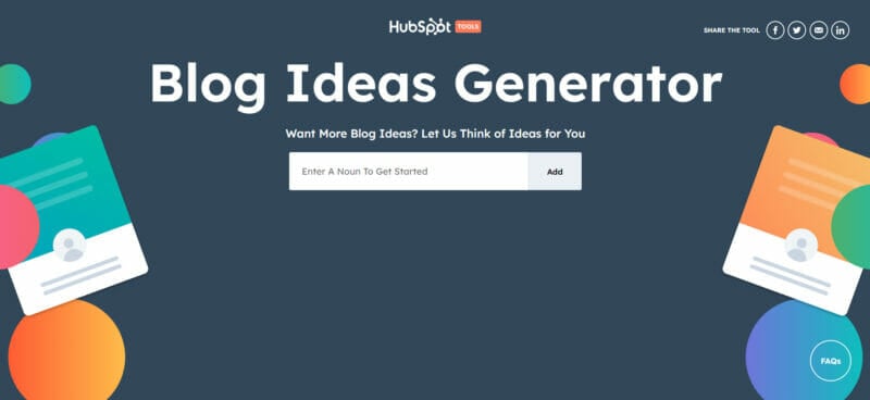 Blog Ideas Generator by HubSpot