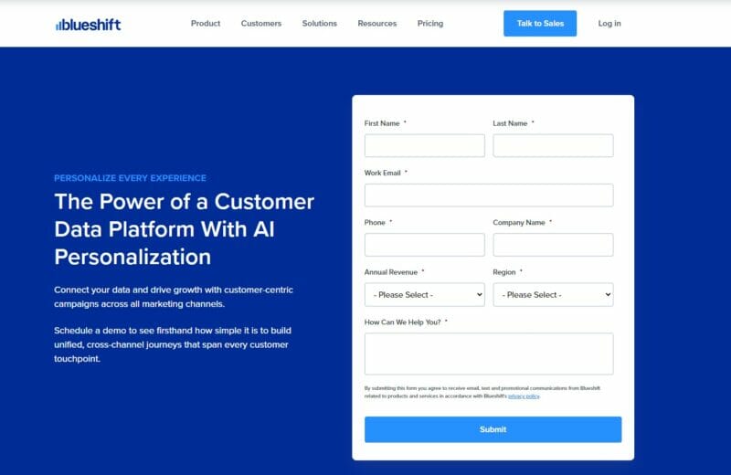 Blueshift AI-based marketing platform