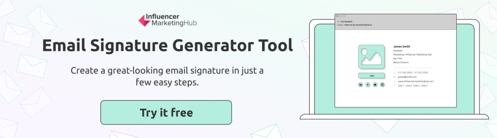 Influencer Marketing Hub email signature generator tool