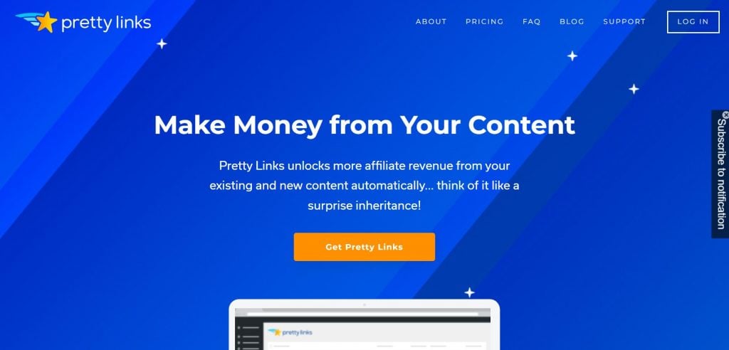 PrettyLinks cloacking software