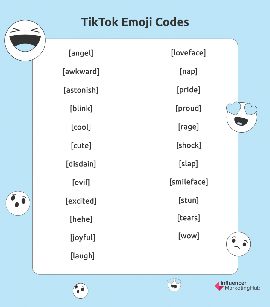 Tiktok emoji list