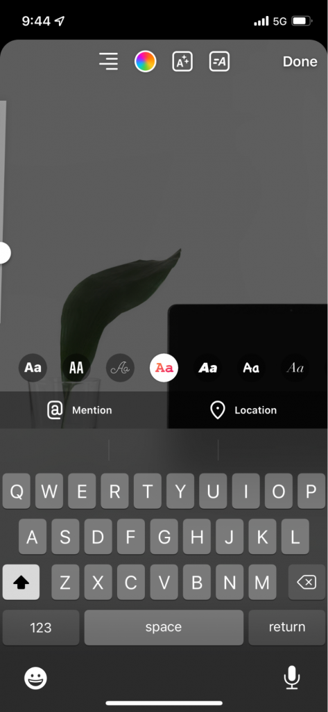 Create an Instagram Story different fonts