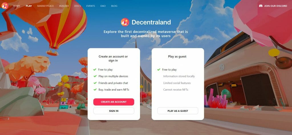 Decentraland (MANA) metaverse coin