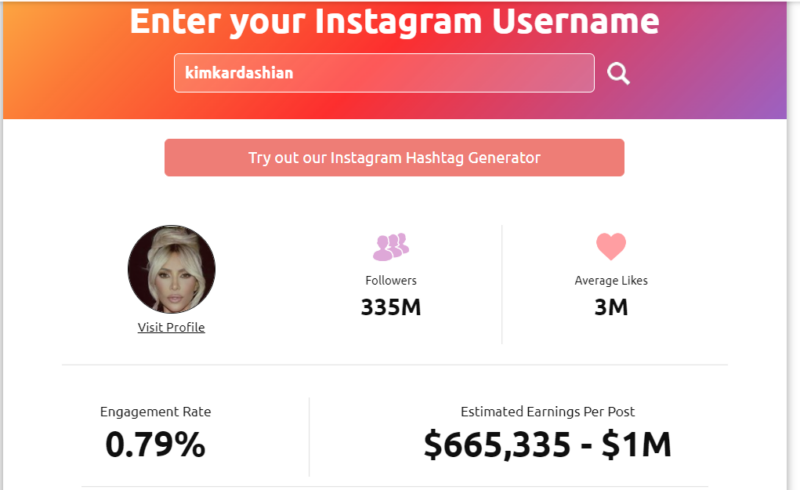Instagram Influencer Sponsored Post Money Calculator