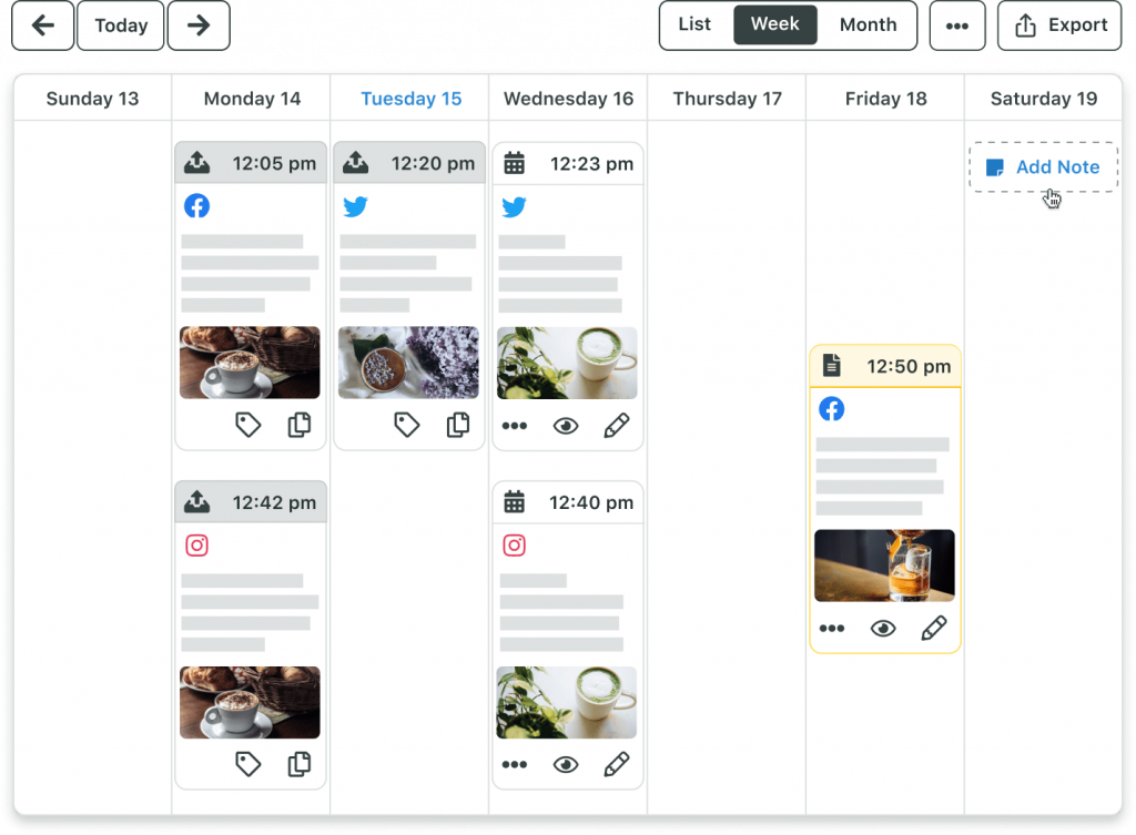 Sprout Social visualized calendar