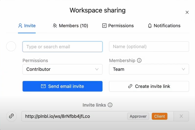 Workspace sharing
