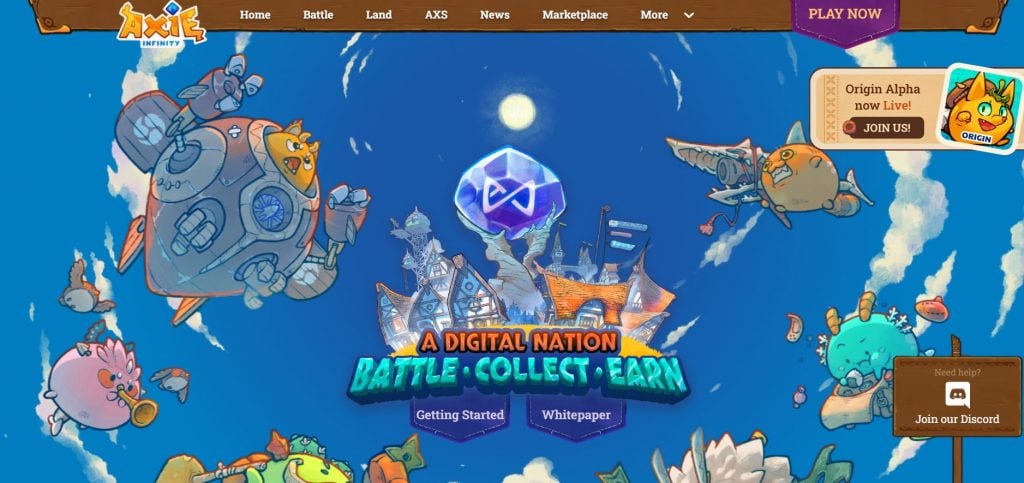 Ethereum-based NFT collecting game Axie Infinity