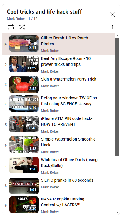 Mark Rober's YouTube Playlist