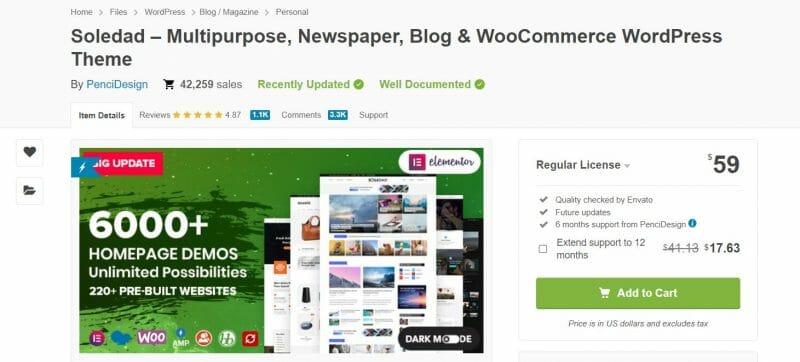 Soledad – Multipurpose, Newspaper, Blog & WooCommerce