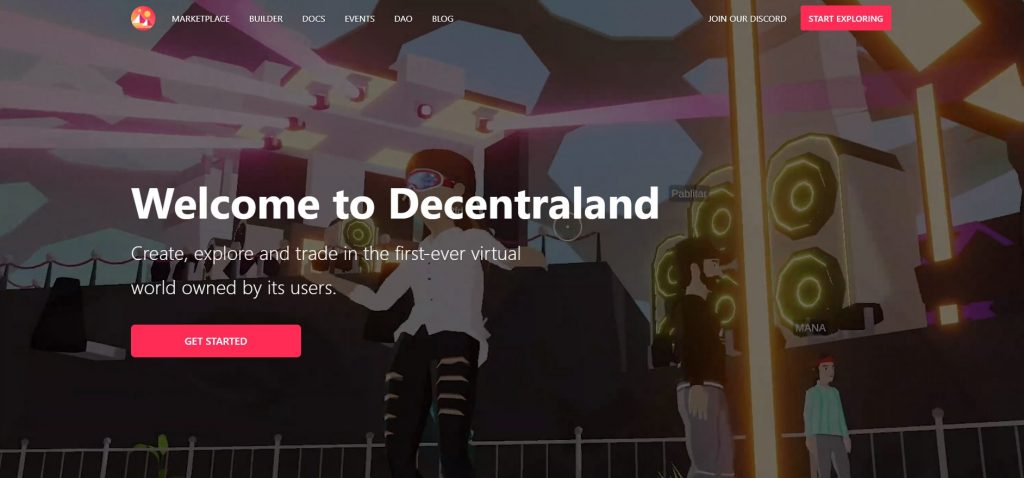 Decentraland virtual social environmen