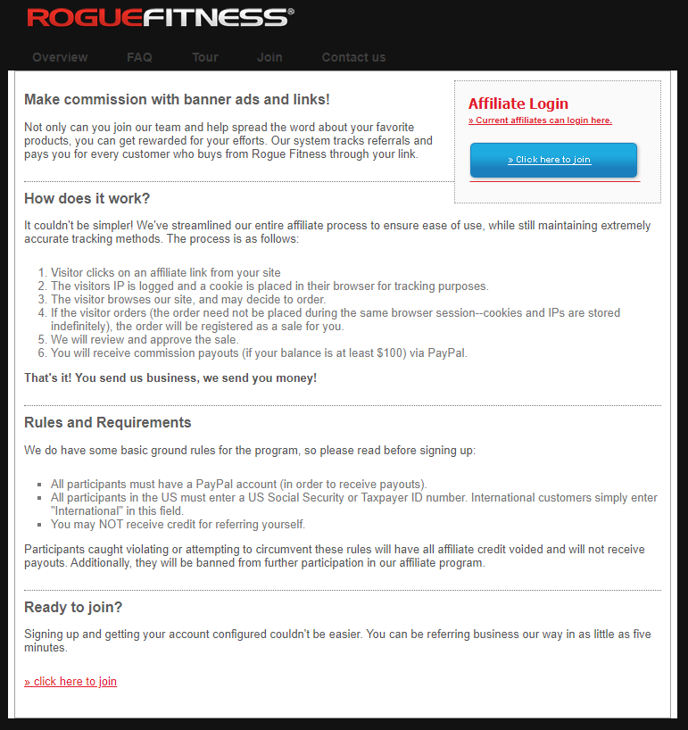 Gym Affiliate Programme