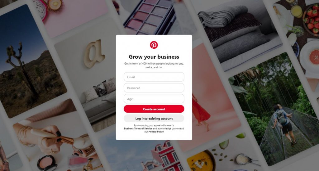 how to create an account on pinterest