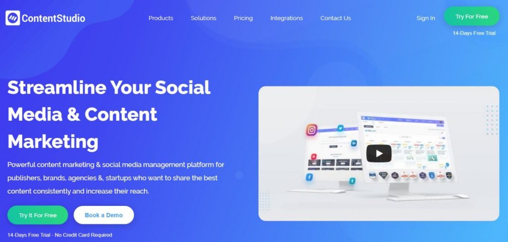 ContentStudio Social media dashboard