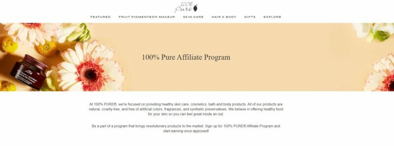 100% Pure all-natural cosmetic website