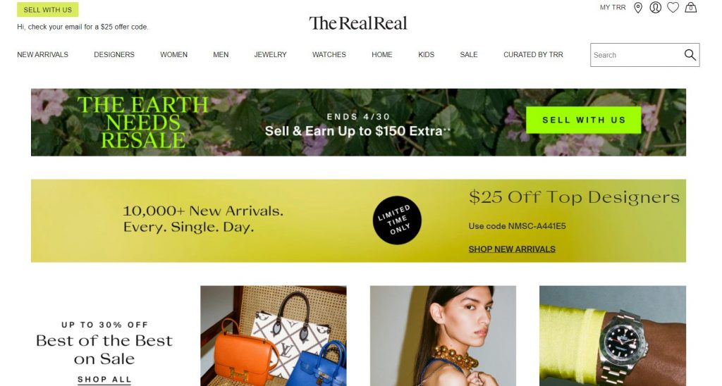 The RealReal selling platform