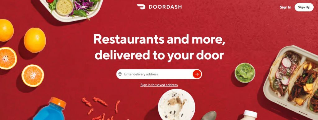  food ordering and delivery platform DoorDash