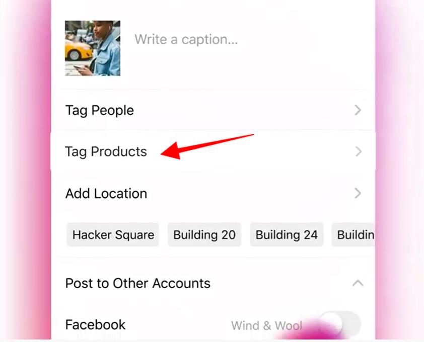 Tap the “Tag Products” button