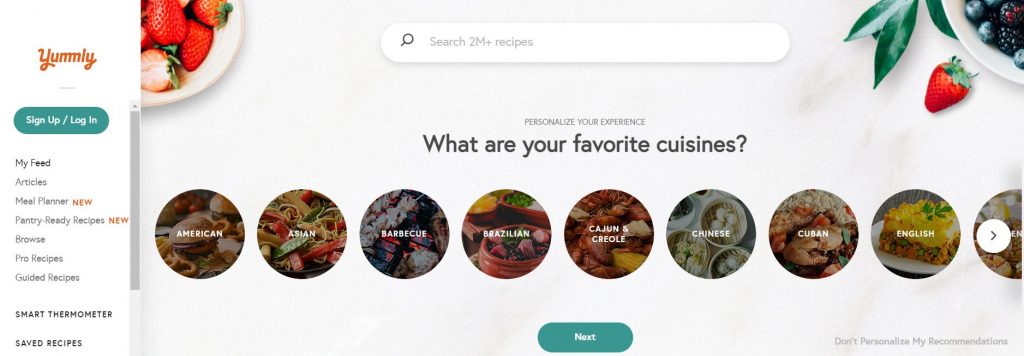 Yummly_ Personalized Recipe Recommendations