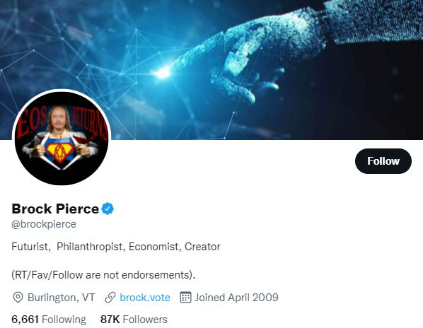 Brock Pierce on Twitter