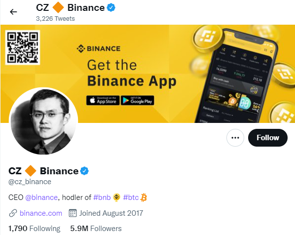 Changpeng Zhao Blockchain Influencer