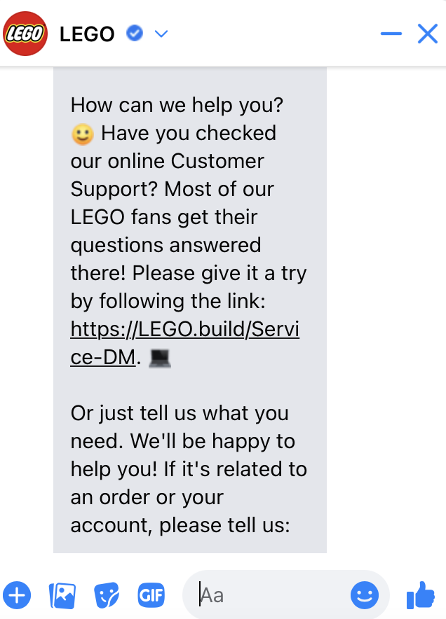 Lego’s use of conversational commerce
