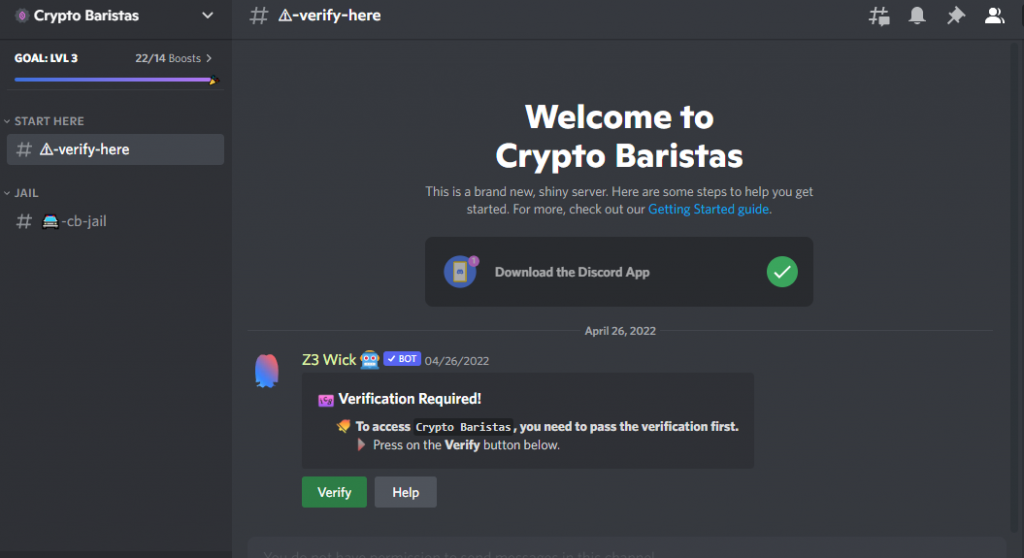 Crypto Baristas is discord community